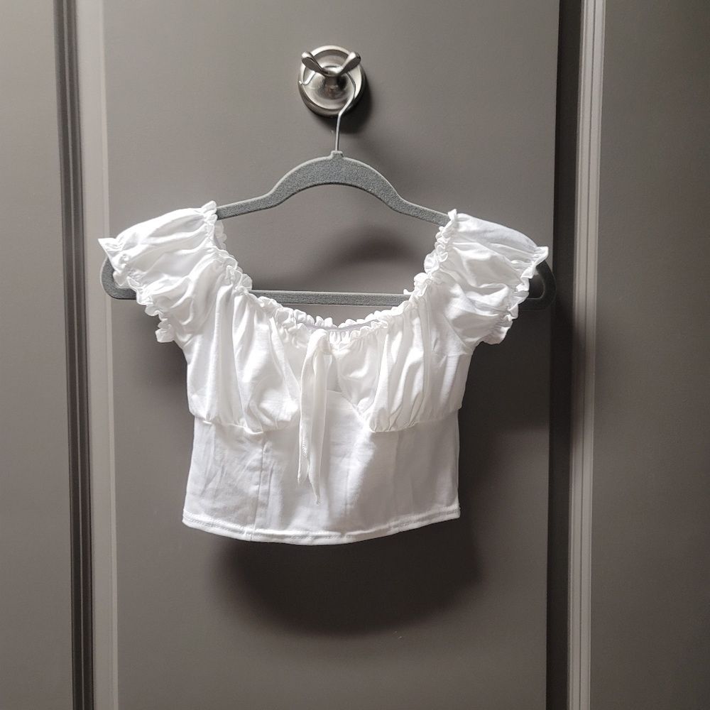 Brand new Cropped Frilly Off Shoulder Top